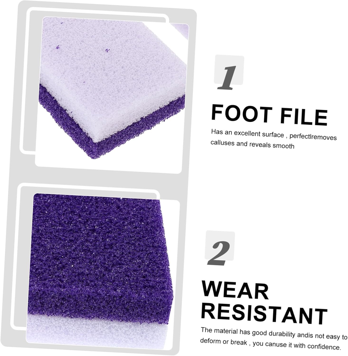 Foot Pumice Stone Foot Callus Scrubber for Dead Hard Skin Removal and Exfoliation &ndash; 2Pcs PU Pedicure Tool Set at Home or Salon Use image number 3