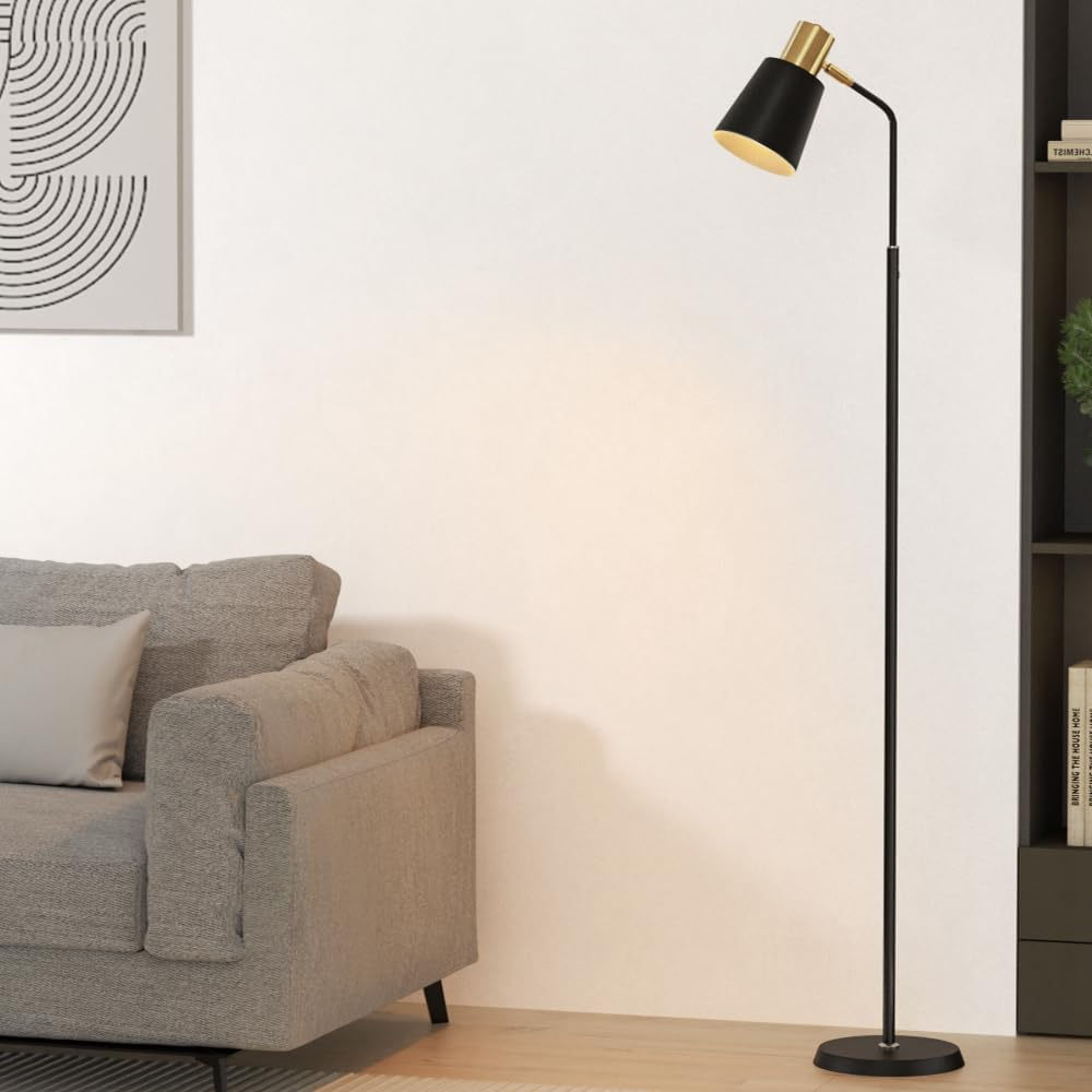 Artiss Floor Lamp, Metal LED Light Lamps Corner Standing Lights Display Stand Remote Control Home Decor for Reading Living Room Bedroom, Plastic Lampshade Stable Base Black image number 3