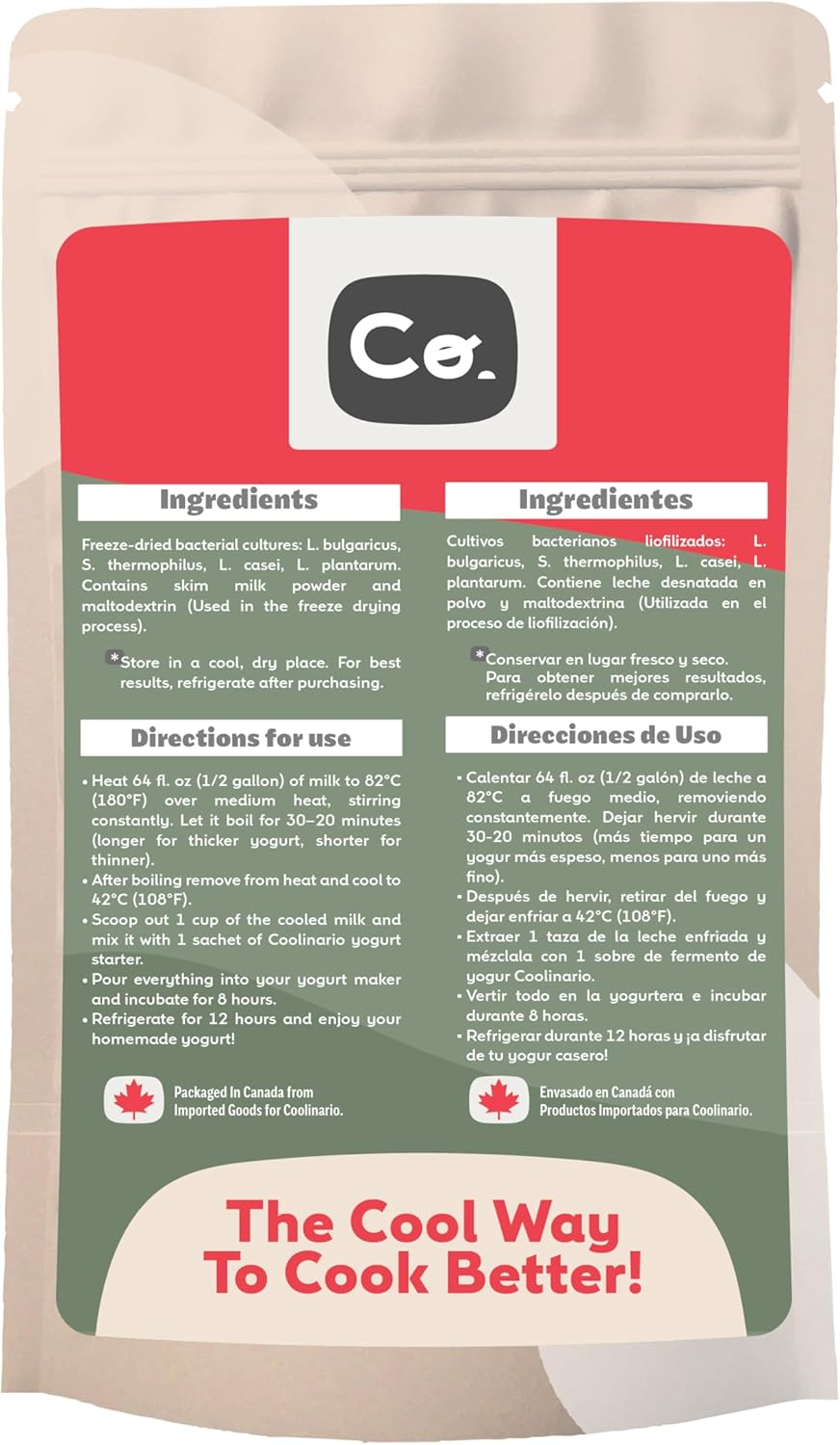 Coolinario Yogurt Starter Culture (10-Pack, 1G Sachets) Live Cultures for Homemade Yogurt | Creamy, Thick & Delicious | Regular or Greek Yogurt | Non-Gmo, No Preservatives, Gluten Free, Halal & Kosher image number 3