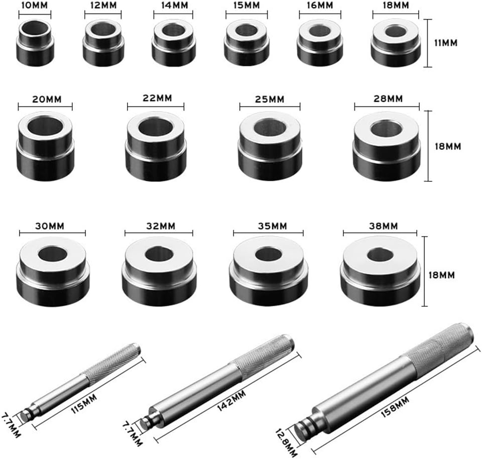 17Pcs Bearing and Seal Install Driver Set, Alu Um Alloy Wheel Bearing & Seal Bush Driver Set Removal Tool for Cars Bikes Wheel Axle Bushing Installation Kit Blue image number 5
