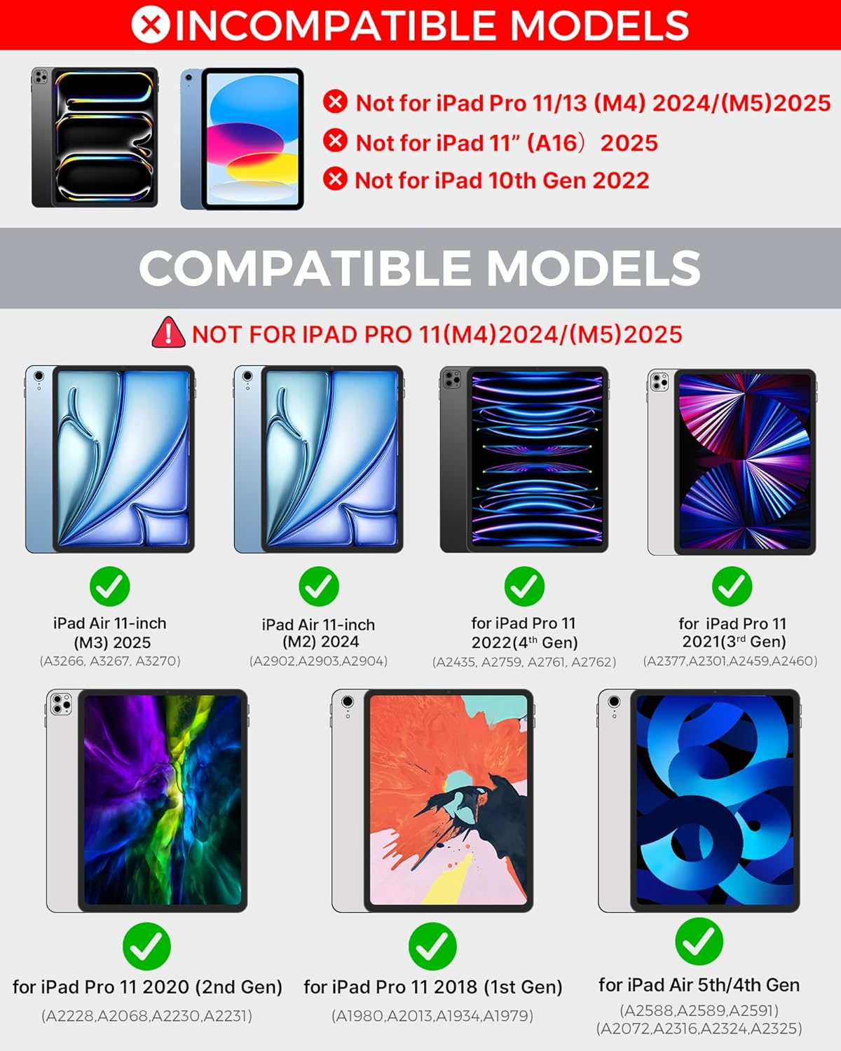 Typecase Touch Keyboard Case for Ipad Air 11-Inch (M3 2025 / M2 2024)& Ipad Pro 11(4Th/3Rd/2Nd/1St Gen):Multi-Touch Trackpad & 11 Colors Backlight&360&deg;Rotatable,Thin & Light for Ipad Air 5/4 Gen,Black image number 4