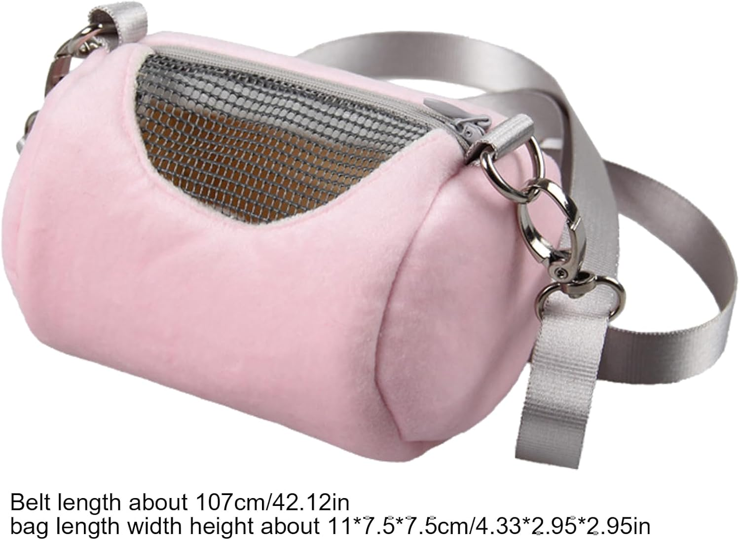 Hamster Carrier Bag | Small Animal Warm Plush Travel Bag,Lizard Bird Rabbit Cage, Breathable Mesh Window, Cylinder Travel Pouch for Bearded Dragon Hedgehog Ferret and More Borato image number 1