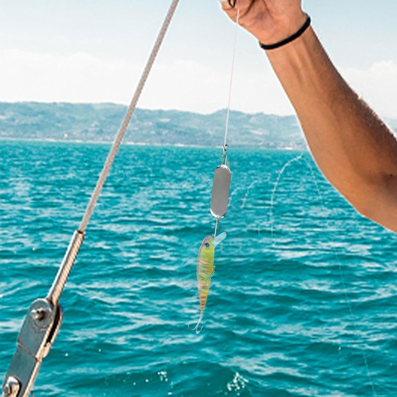 Diving Board Salmon Fishing Dodger, 2Pcs Salmon Fishing Diving Board Metal Flash Boards,Diving Board Salmon Fishing Dodger,Fishing Flasher Diving Salmon Fishing Metal Flash Board,Fishing Lure Flashers image number 4