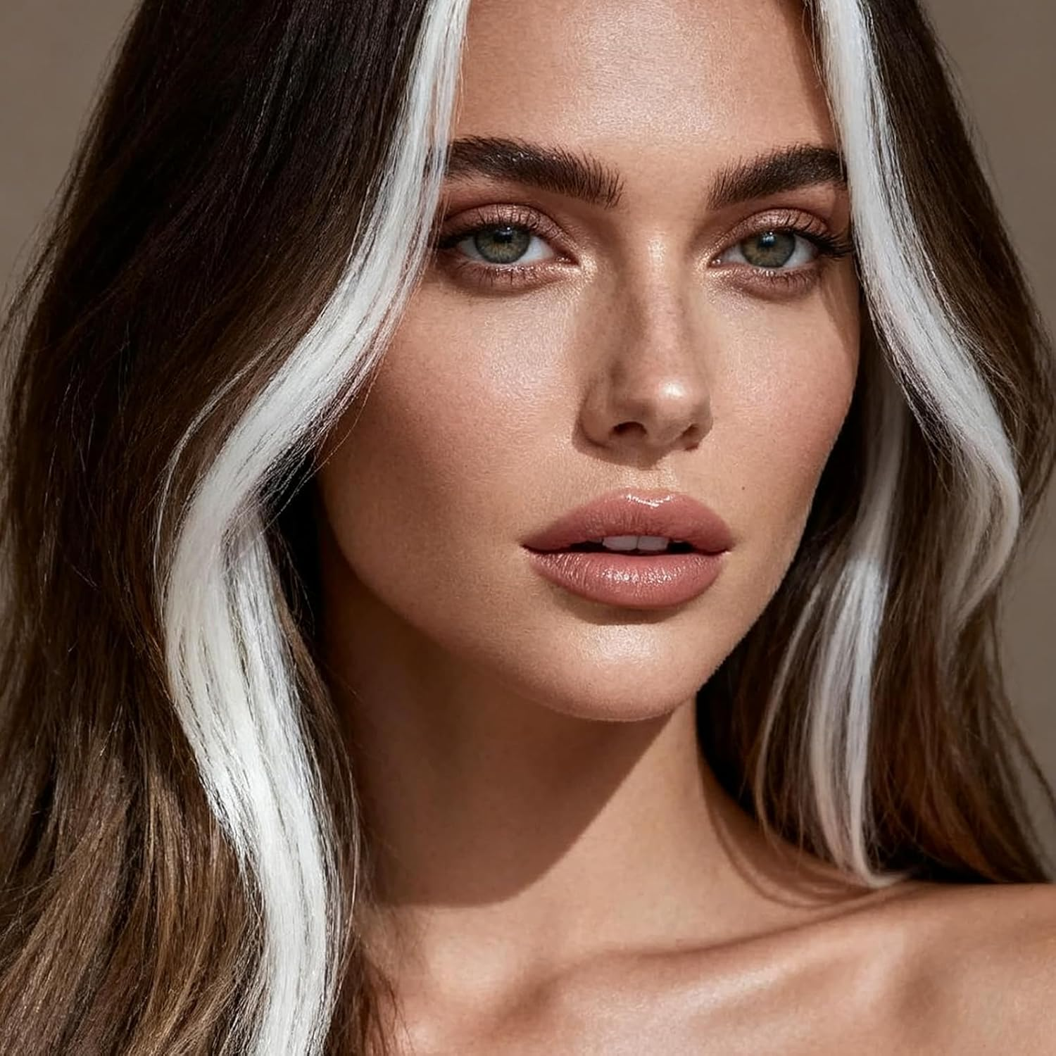 Homiliky 10 Pcs White Clip in Hair Extensions 22 Inch Long Straight Synthetic Weave for Women Natural Look Halloween Cosplay image number 4