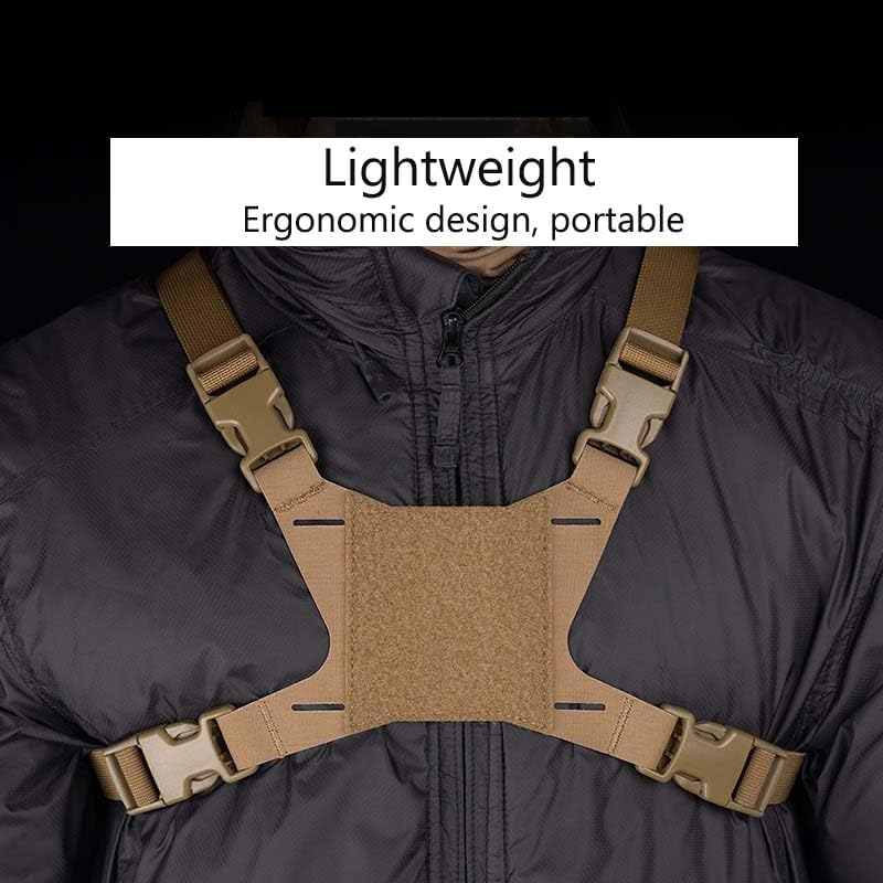 Tactical Navigator Harness Flip Lite Chest Rig Phone Carrier Bracket Fixing Strap Buckle Vest Smartphone Holster Outdoor Navigation Board Panel Holder Brown