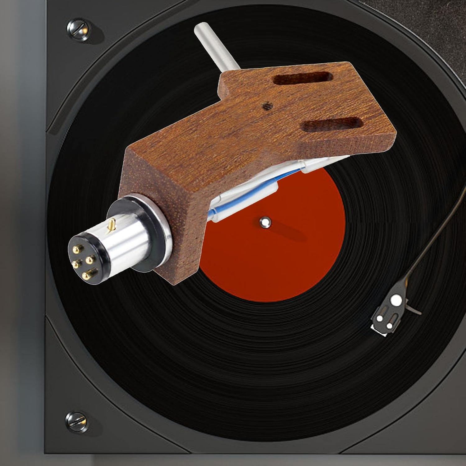 Turntable Headshell Wooden Phono Cartridges Durable Universal Hardwares Record Player Pointer Stand Phono Accessory Phono Cartridges Rack image number 4