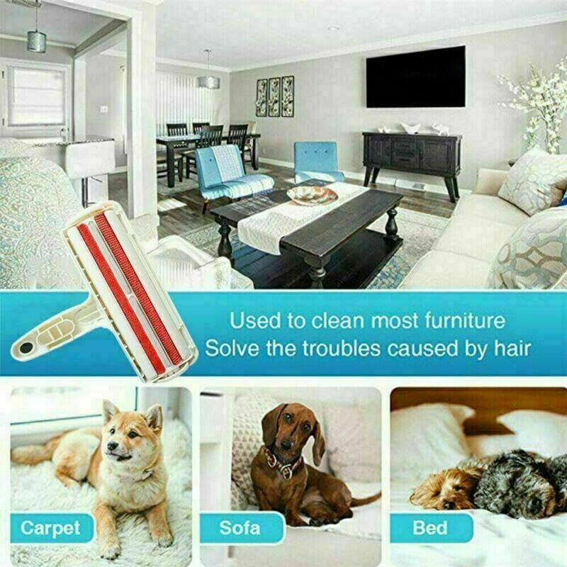 AIMALL Pet Dog Cat Hair Remover, Self-Cleaning Fur Removal Tool for Sofa, Carpet, Clothes, and Bed, Durable ABS 2-Way Design, 7.5 Inch, Easy One-Hand Operation - Orange image number 6