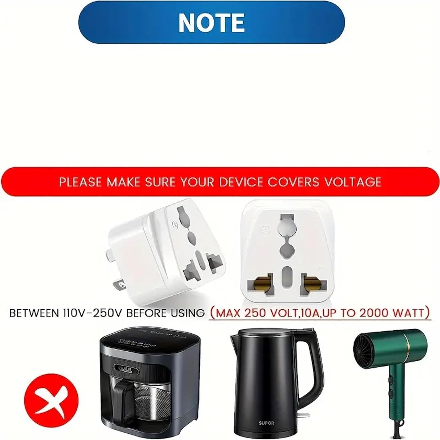 Generic 4-Pack Universal Travel Adapter Set for Australia: US, UK, EU, India to AU