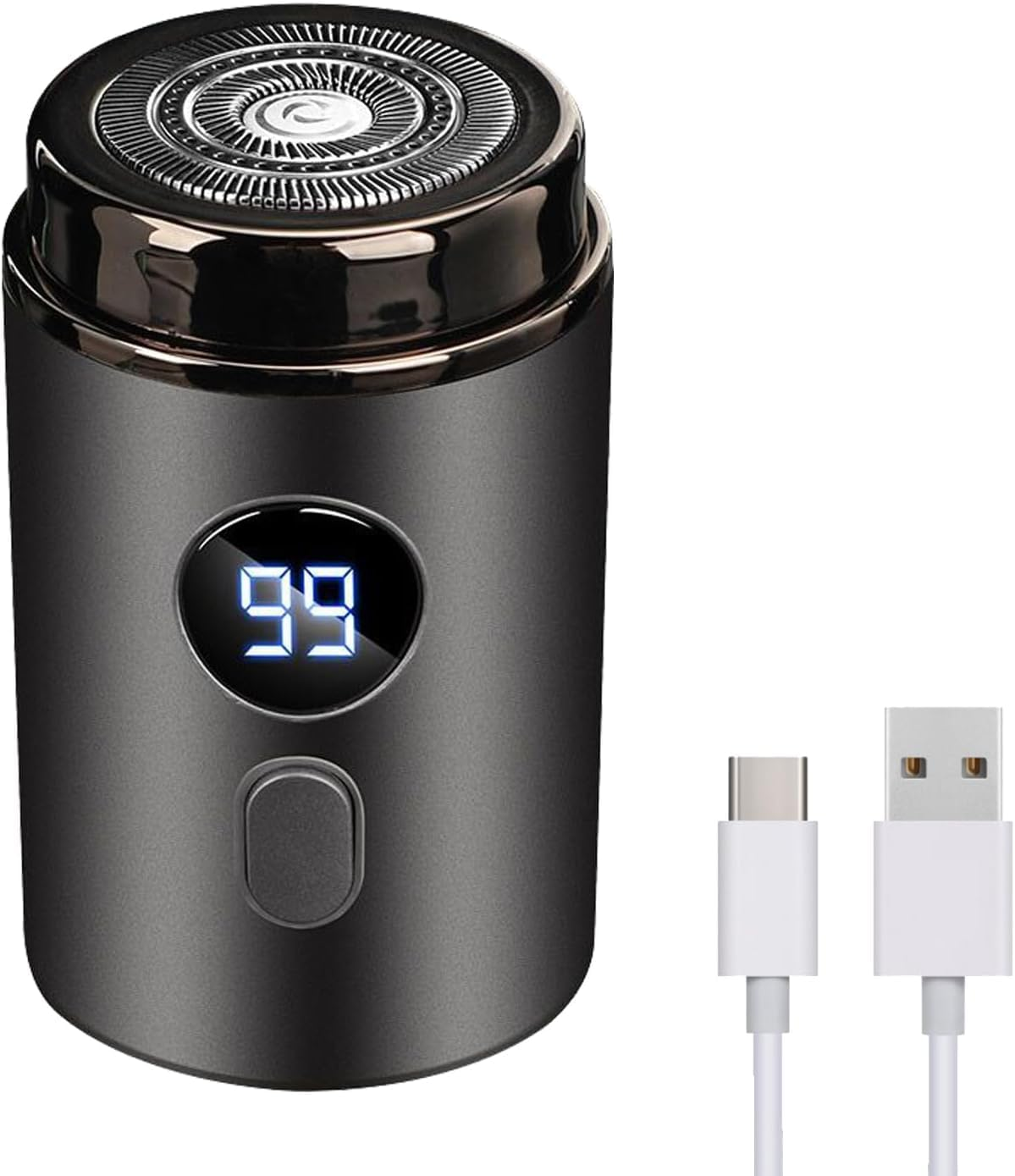 New Upgraded Mens Travel Mini Portable Electric Shaver, USB Charging Razor, LED Power Display Rechargeable Washable Shavers for Office, Business Travel (Gray) image number 2