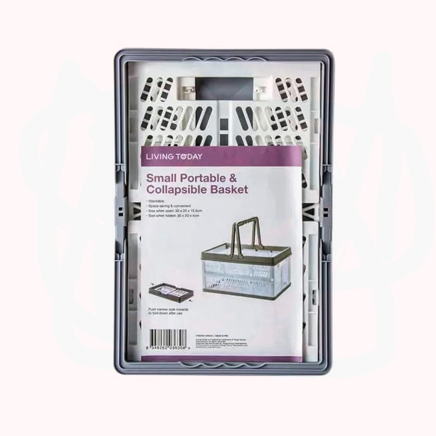 YIRANJIA 2-Pack 9L Collapsible Storage Crates - Foldable Handle Baskets for Picnics, Shopping & Camping (Blue, 30.5X20.5X16.5Cm) image number 3