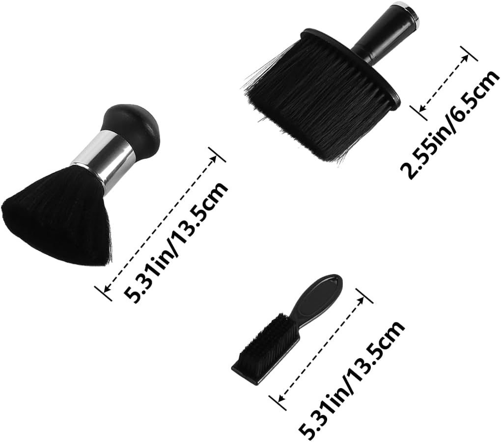 Laroal 3 Pieces Hair Brush Hair Trimmer Cleaning Brush Neck Dust Cloth Hairdressing Accessories Hairdressing Brush for Brushing Hair around Neck and Ears after Haircut image number 3