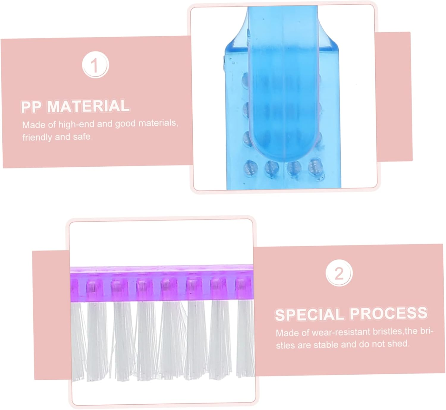 Nail Dust Brush 30Pcs 6.40X3.20X1.50Cm Portable Hand-Held Plastic Nail Manicure Dust Cleaning Tool and Personal Home Use image number 6