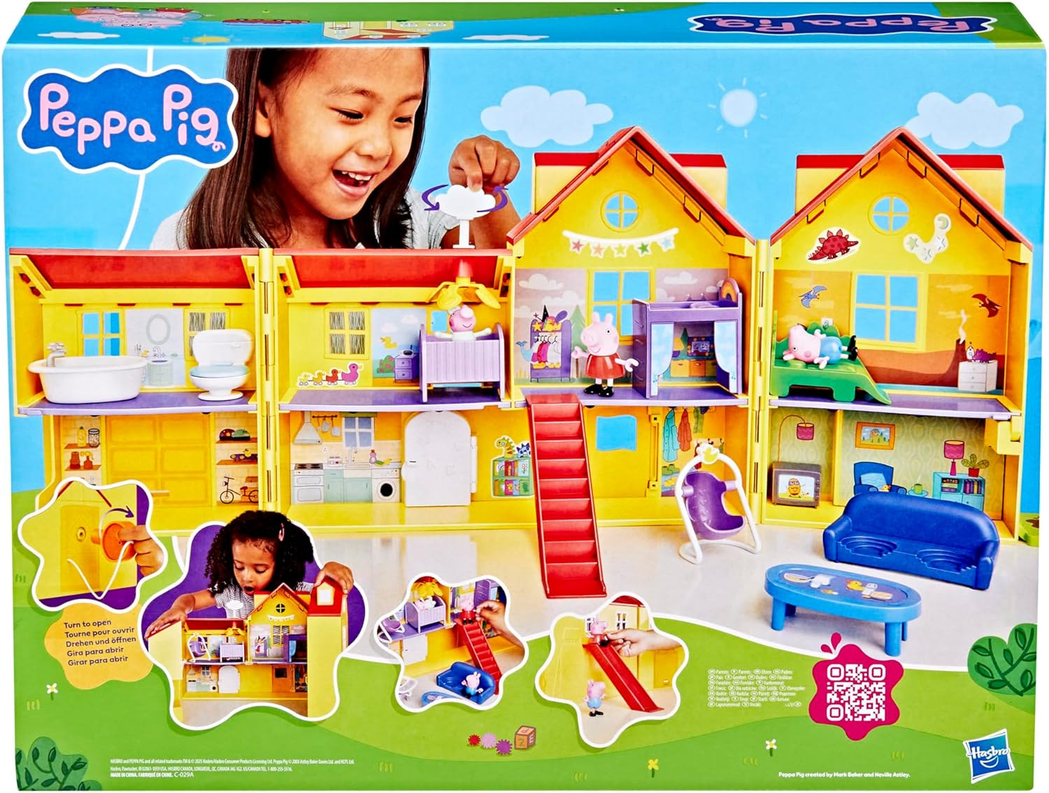 Peppa Pig Peppa'S Big Family House Playset with 3 Figures, 11 Accessories, 2025 Version with Baby Evie, Preschool Toys for Girls and Boys 3 and Up image number 1