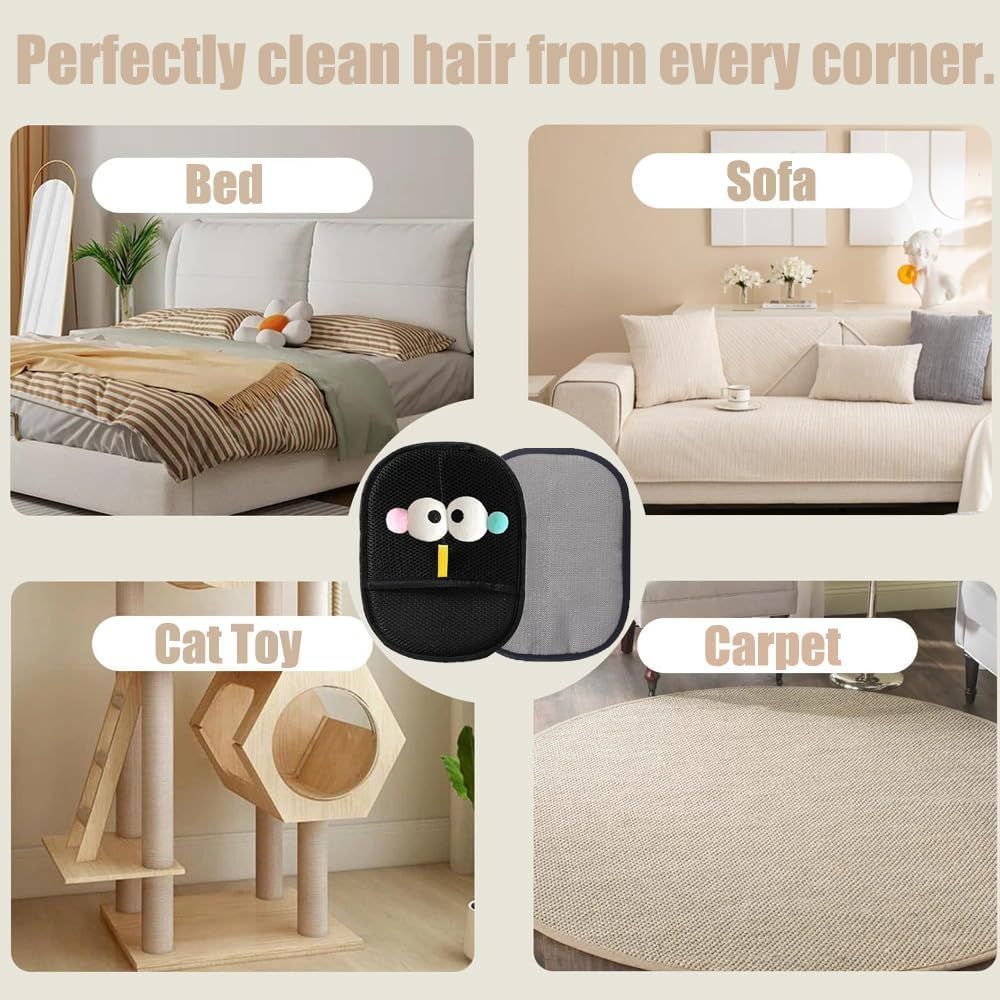 Tcdwla Pet Hair Remover Glove, Pack of 2 Fur Magnet 22 X 16 Cm, Hair Removal Glove, Reusable, Grooming Care for Cats and Dogs image number 5