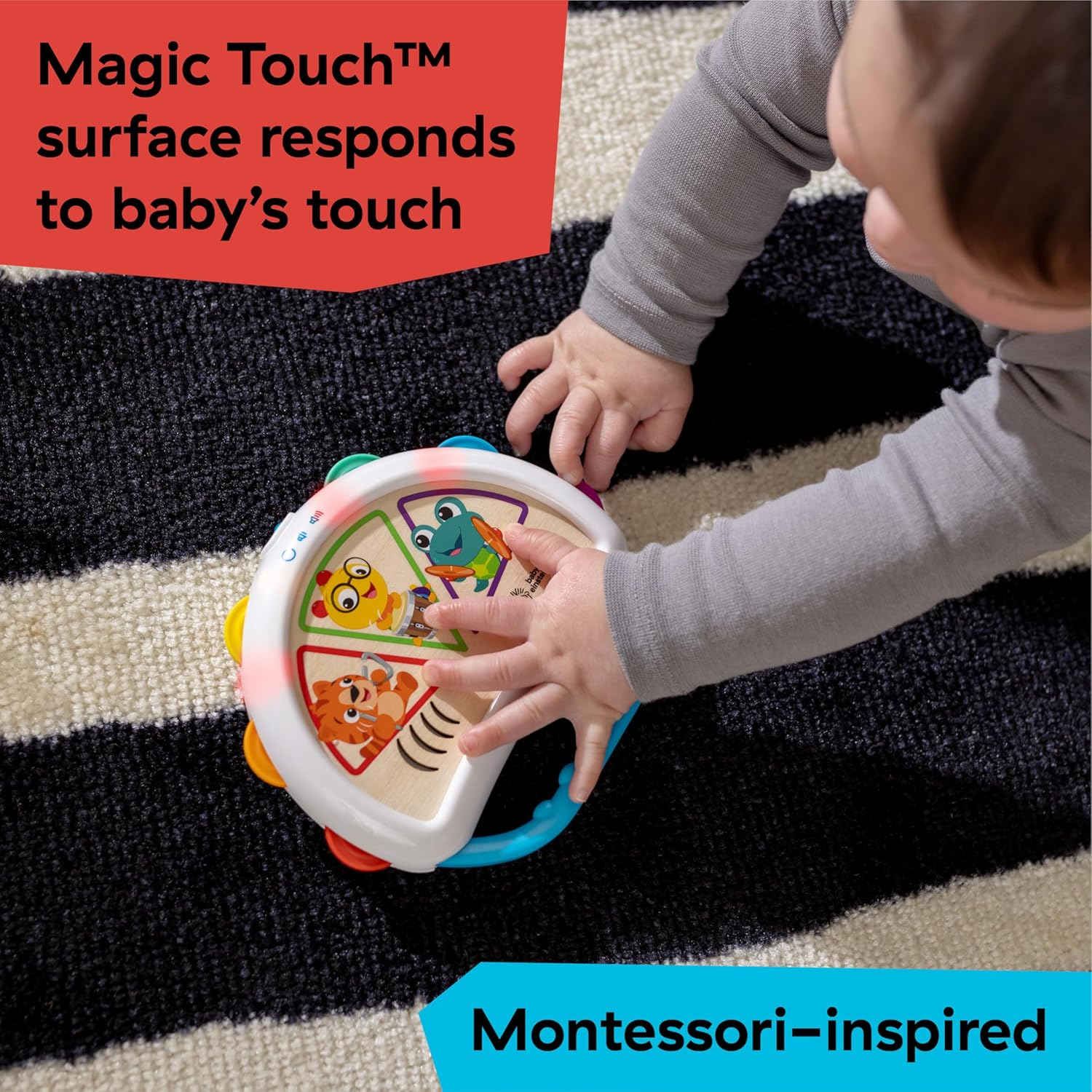 Baby Einstein + Hape Tap & Shake Magic Touch Tambourine, Ages 6 Months and Up image number 3