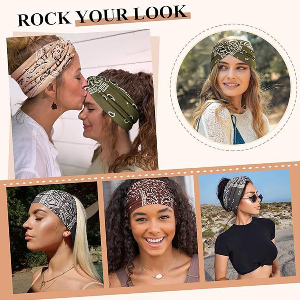 Pack of 3 Women'S Sports Headbands, Non-Slip, Stretchy, Running, Wide Headband, Hiking Hair Accessories, Women'S Hair Band, Boho Yoga Hair Band image number 3