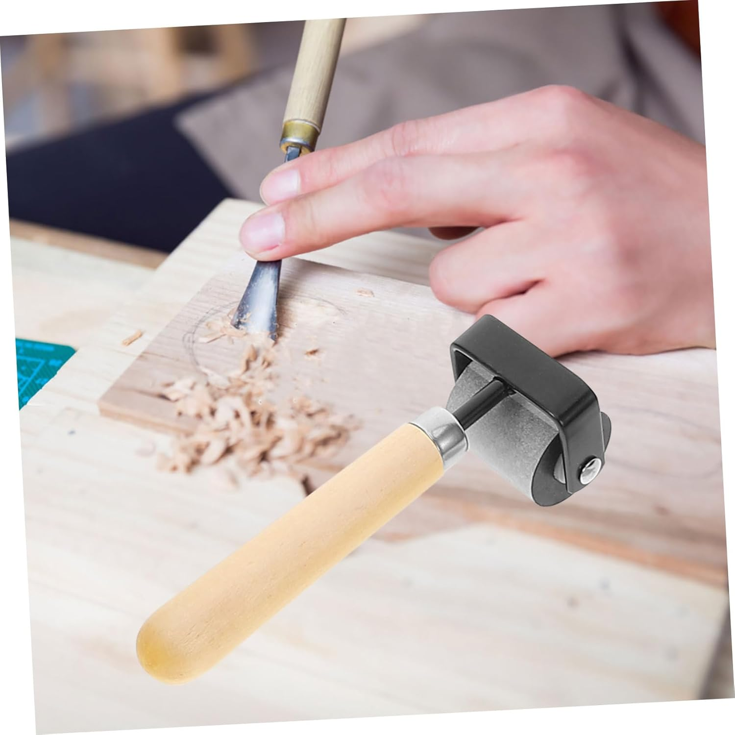 Hohopeti Engraving Tool Kit Barren Printmaking Kit Tool Set Carving Roller for Woodworking Printing Pad image number 3