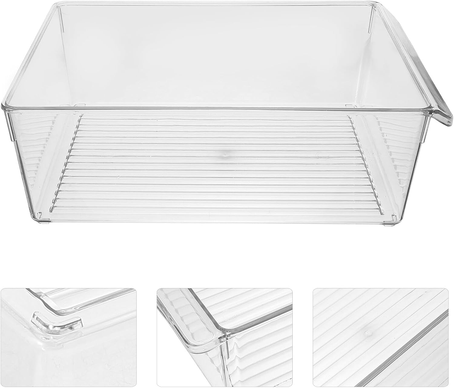 GARVALON Refrigerator Storage Box Food Grade Beverage Organizer for Fruits Vegetables Drinks Stackable Kitchen Pantry Container image number 3