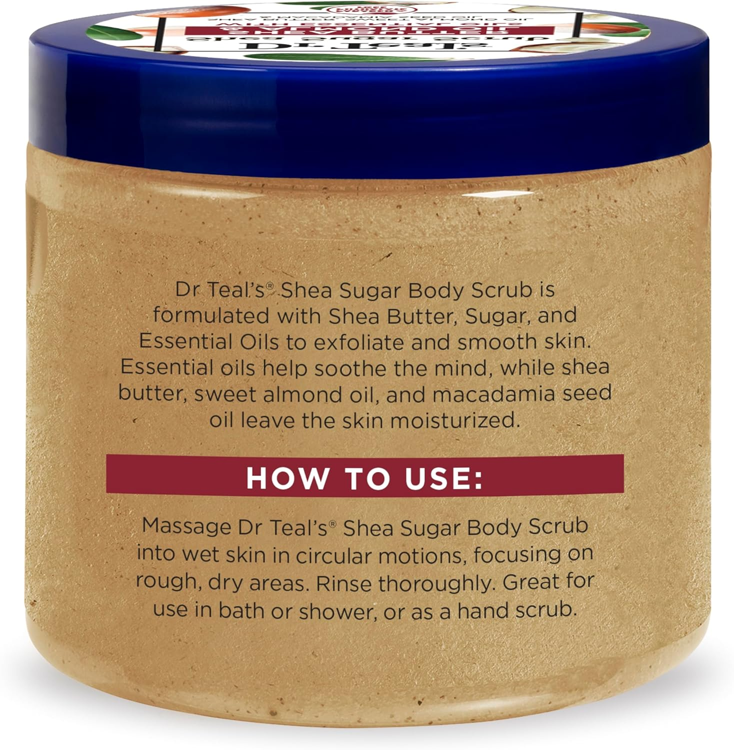 Dr. Teal'S Shea Sugar Scrub Shea Butter & Almond Oil 19 Ounce Jar image number 4