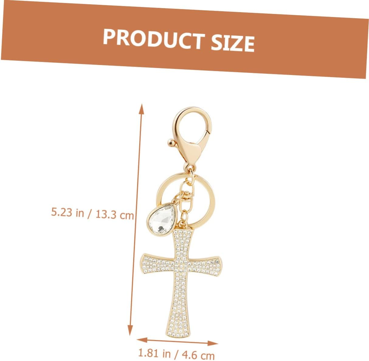 Amosfun Handmade Cross Keyring Cool Keychain for Bag Pendant Decorative and Practical image number 6