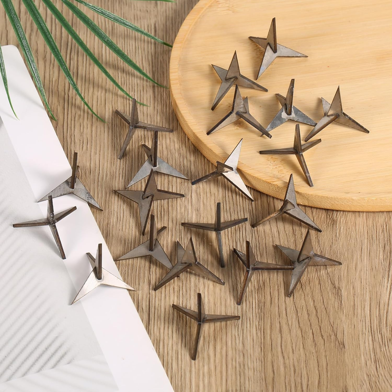 20Pcs anti Bird Spikes, Stainless Steel Caltrops Tire Puncture Spikes Bird Repellent Effective Territory Protection Tool for Roofs Fences & Ledges image number 2