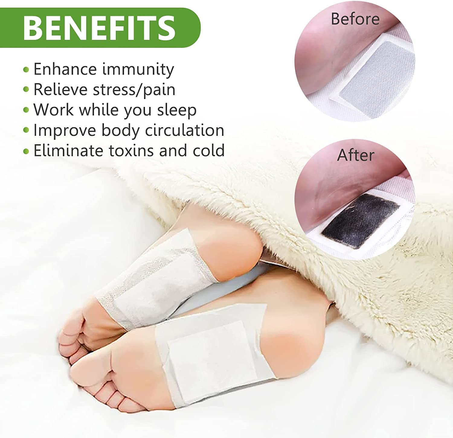 10Pcs Deep Cleansing Foot Patches,Detox Foot Patches with Natural Bamboo Vinegar, Improve Sleep Quality Enhance Blood Circulation, Remove Body Toxins (10Pcs/Pack) image number 4