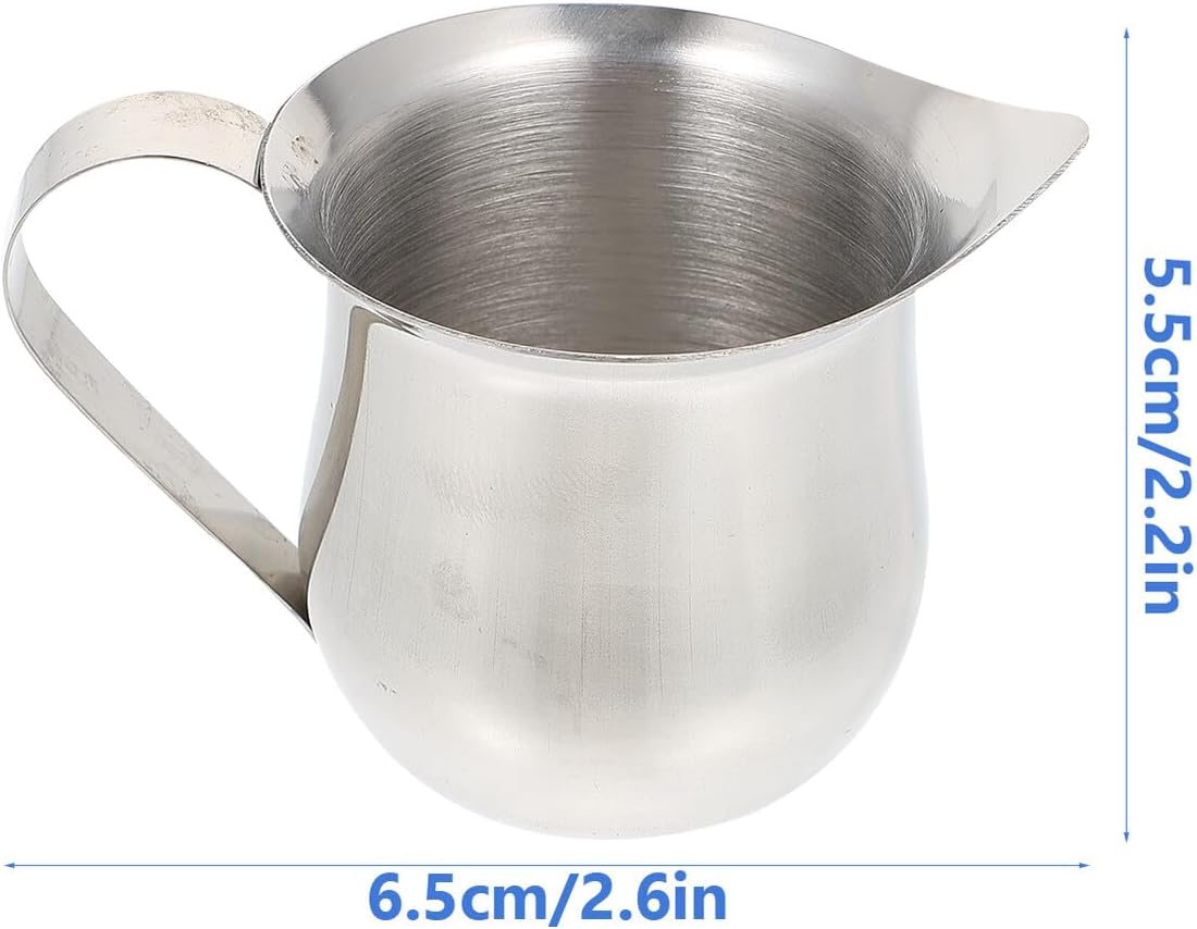 Toyvian Stainless Steel Milk Frothing Pitcher 60Ml (2Oz) Multi-Functional Cream Frothing Cup for Coffee Espresso Home Cafe Use image number 3