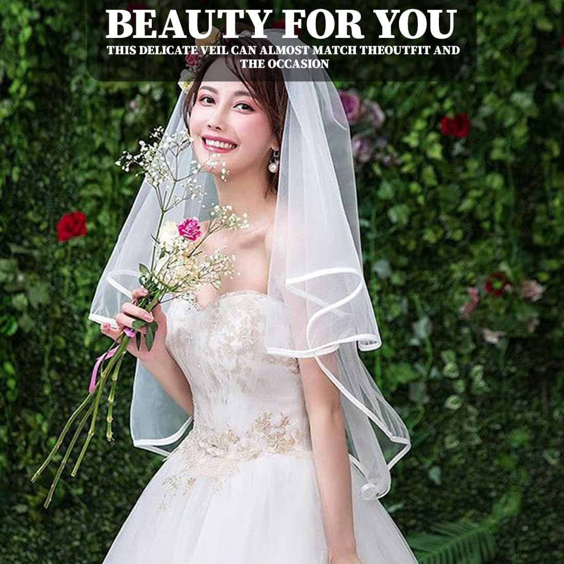 MIRKUZI Bridal Accessories Bridal Headband Veil Wedding Bridal Hen Party Accessories Ladies Bride Wedding Hen Night Hen Night image number 3