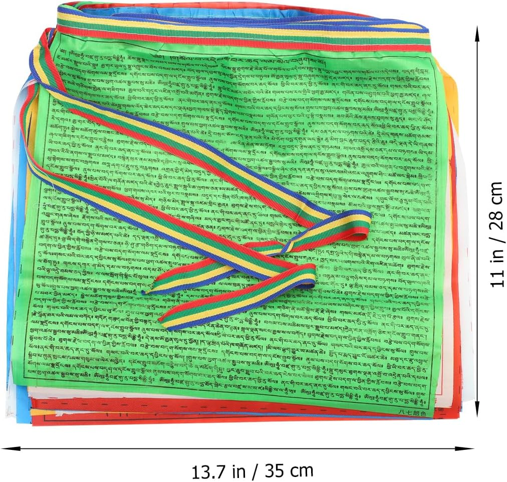 Gadpiparty 2 Rolls Meditation Flag Prayer Banner Vertical Prayer Flags Outdoor Five Element S Outdoor Buddhist Mantra Buddha To image number 7