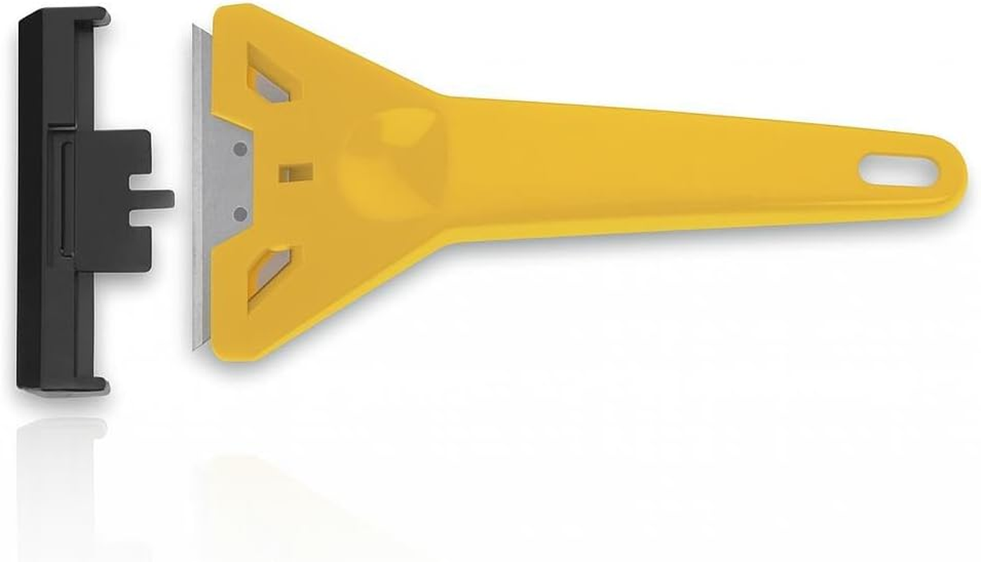 Glass Scraper 14.5 Cm with 3 Interchangeable Blades Ideal for Cleaning Surfaces and Removing Glass Residue