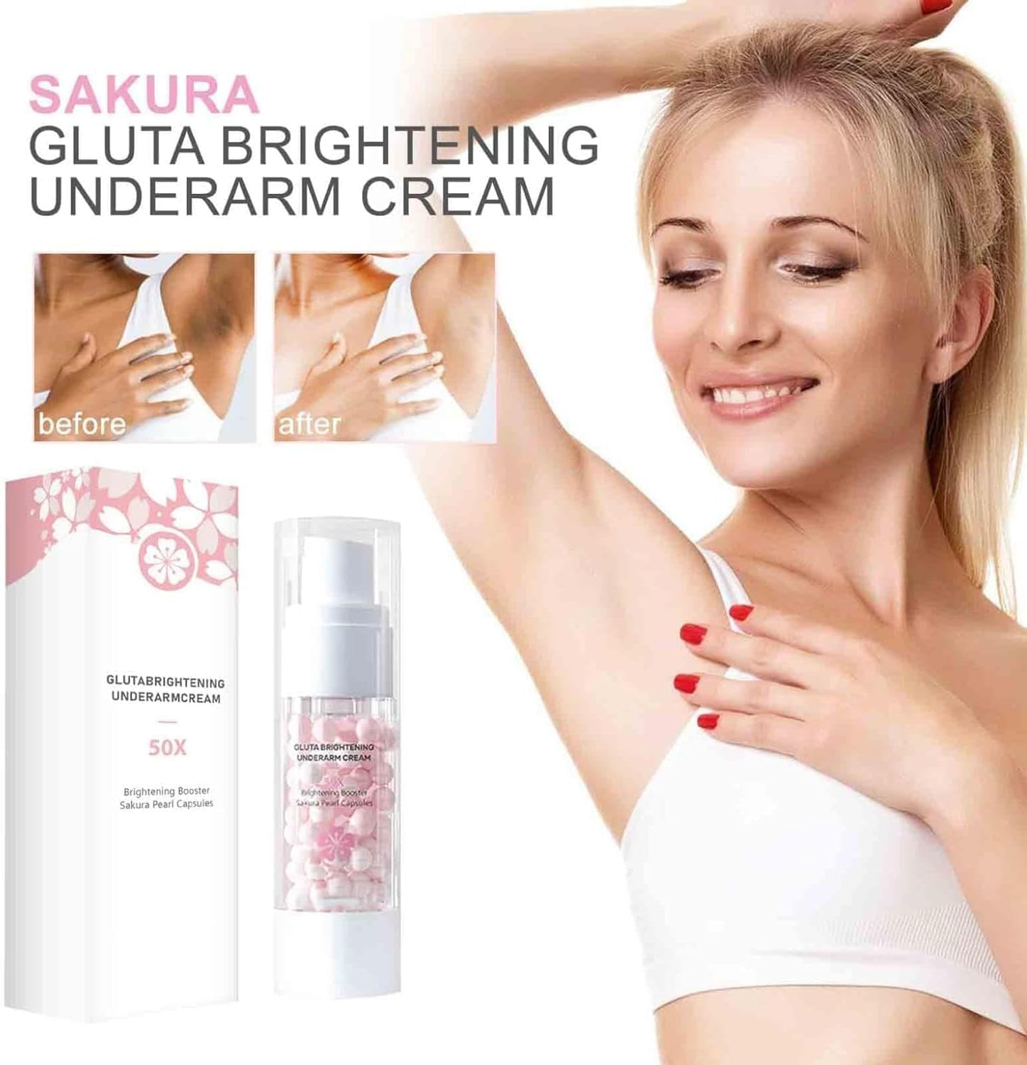 Underarm Spray Deodorant,Multi-Functional Whitening Cream,Brightening Underarm Cream,Underarm Cream&Spray - 1 Set image number 6