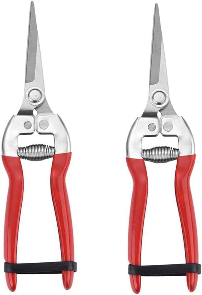 2 Pcs Sturdy Pruning Shear Garden Scissors Gardening Snips Professional Micro-Tip Pruning Tool for Arranging Flowers, Trimming image number 5