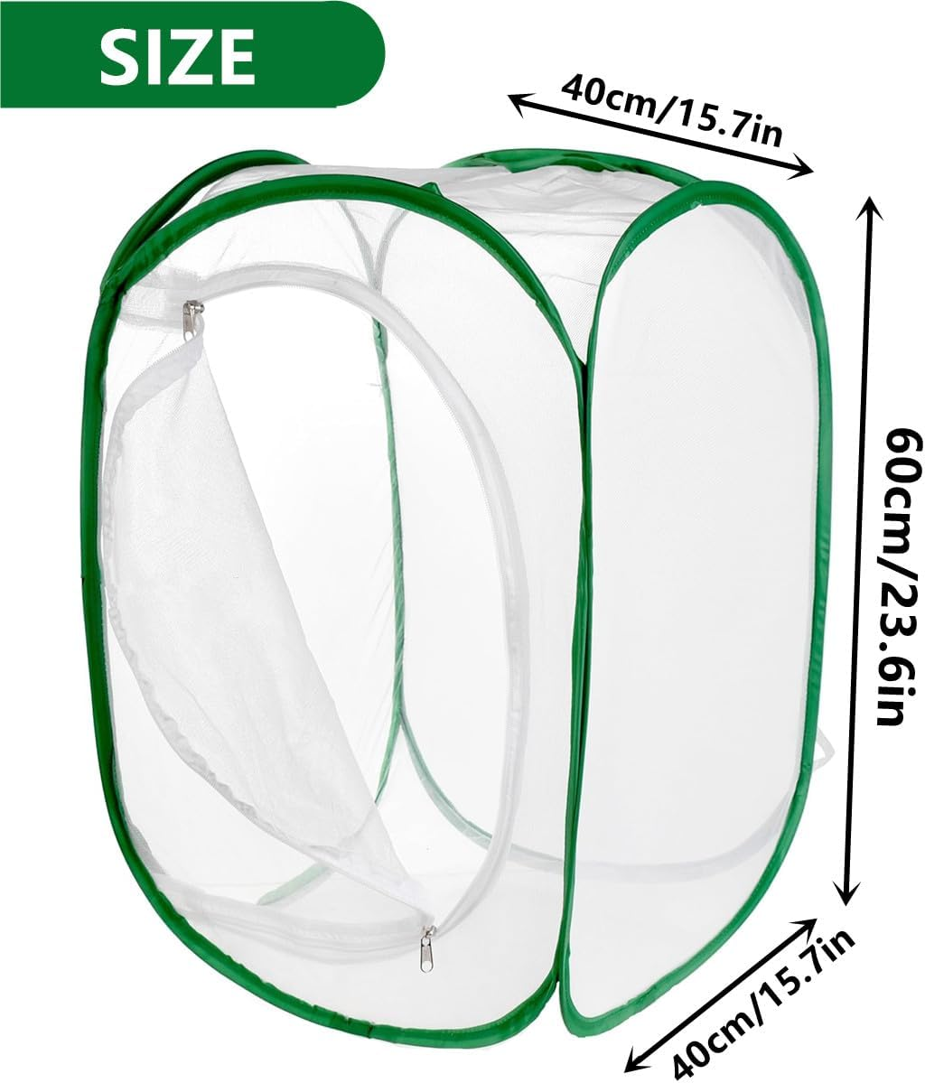 Outdoor Pop-Up Insect Butterfly Habitat Cage,Collapsible Mesh Cage Terrarium with Clear View,Insect Enclosure,40&times;40&times;60Cm