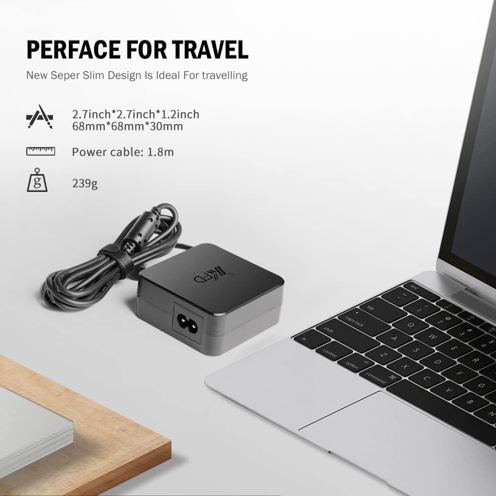 KFD 19V 65W 45W Universal AC Adapter Laptop Charger for Acer Asus Medion HP Dell Toshiba IBM Sony Fujitsu Gateway Notebook Ultrabook Chromebook Monitor Power Supply Cord 1.75A 2.1A 2.37A 3.42A image number 6