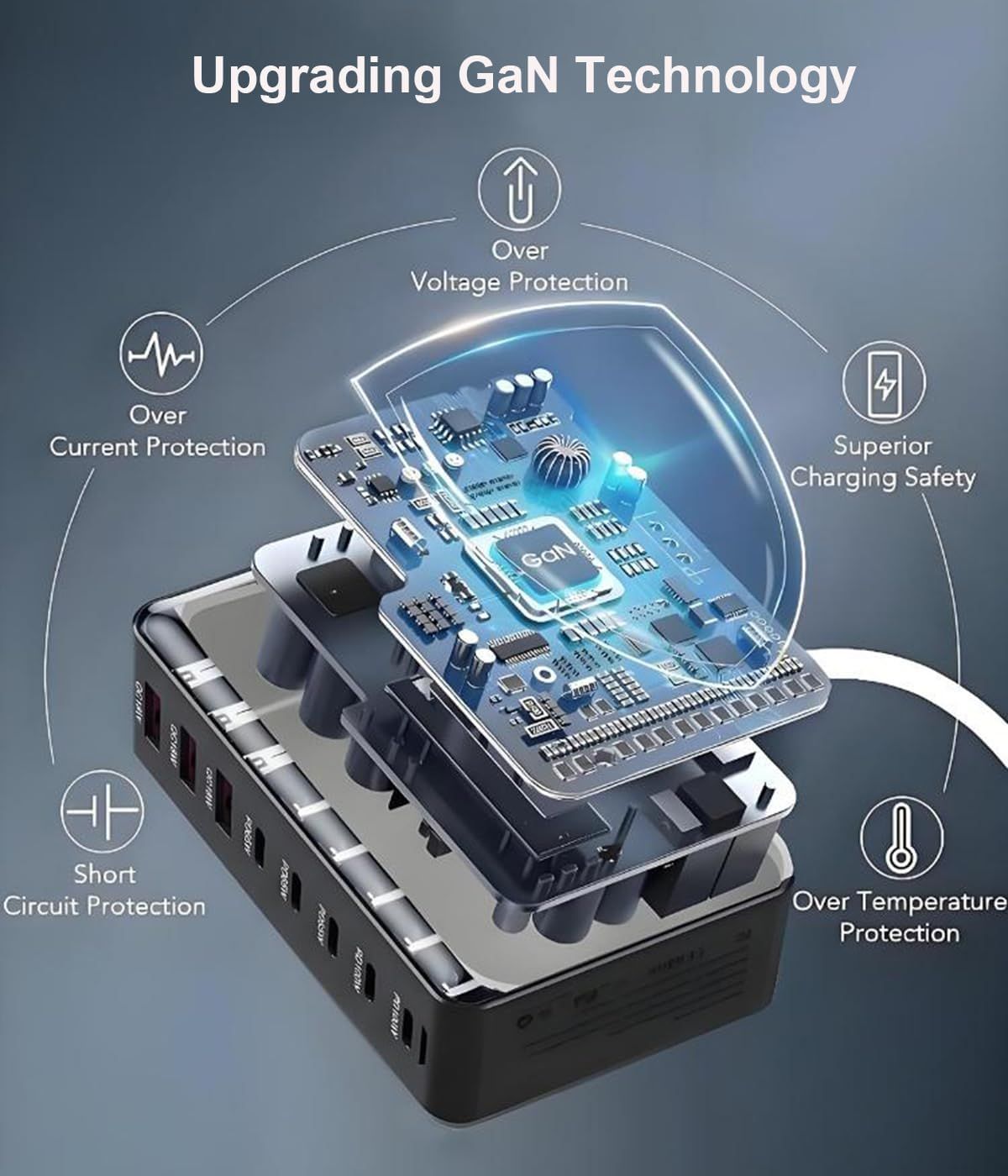600W USB C Charger, Gan Charger Block 8 Port Charging Station, Fast Dual PD PPS 140W USB Wall Charger Compatible with Macbook Pro/Air/Ipad, Iphone 16/15/14/13/12, Galaxy, Laptop, Tablets