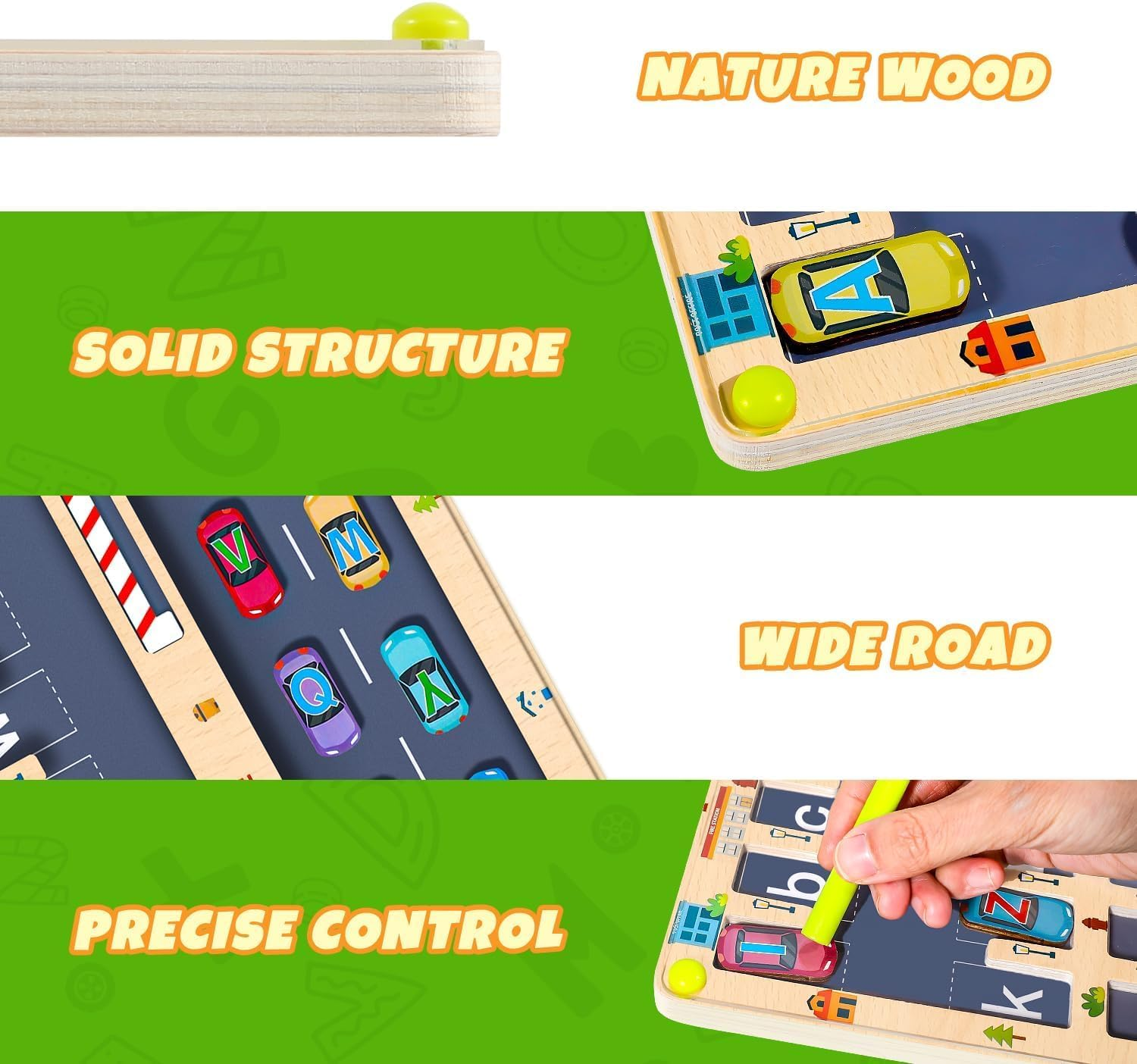 Ssnddm Magnetic Alphabet Maze Letter Puzzle - Montessori Alphabet Parking Maze for Toddlers Ages 3-5, Travel-Friendly Sensory Board for Boys & Girls, Educational Birthday Gifts Preschool Kids image number 3