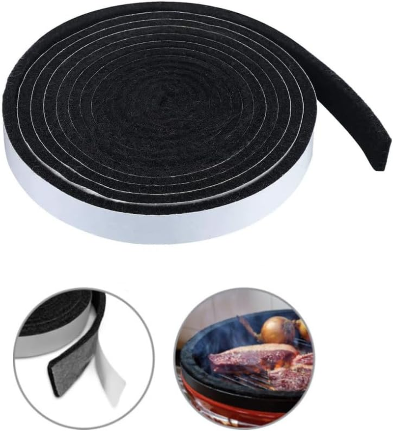 High Temperature Grill Seal Self Stick Felt,1.5Cm*5M Gasket Smoker Seal Self Stick Grill Tape for Accurate Barbecue Temperature Control Performance image number 3