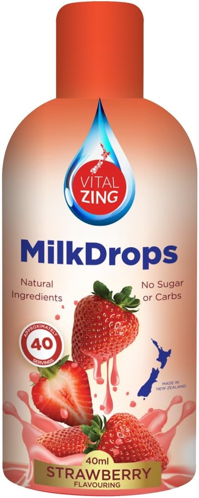 Vital Zing Strawberry Milk Drops 40 Ml