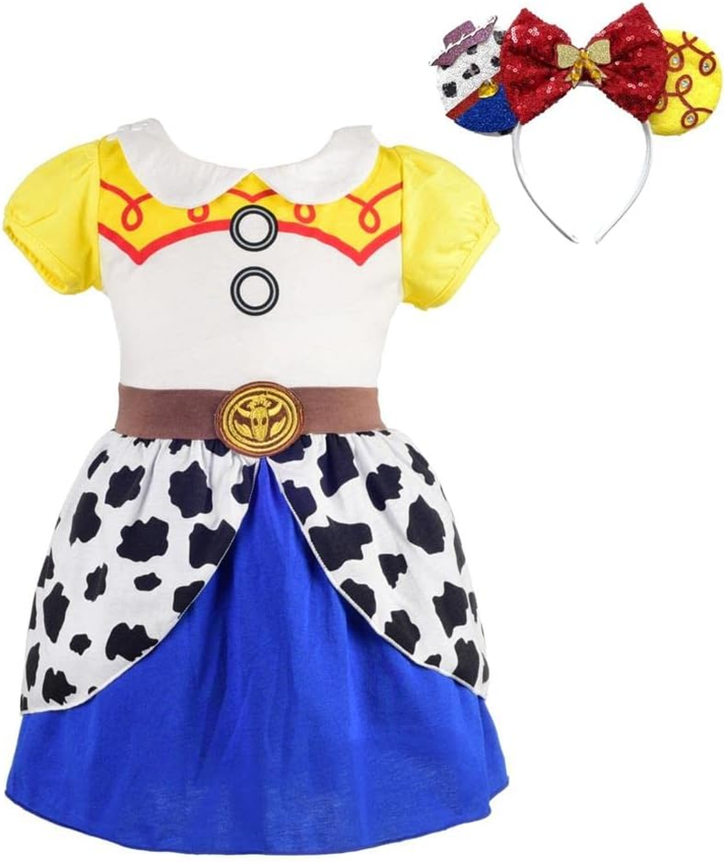 Dressy Daisy Cowgirl Dress up Clothes Halloween Costume Summer Outfit with Headband Baby Toddler Little Girls
