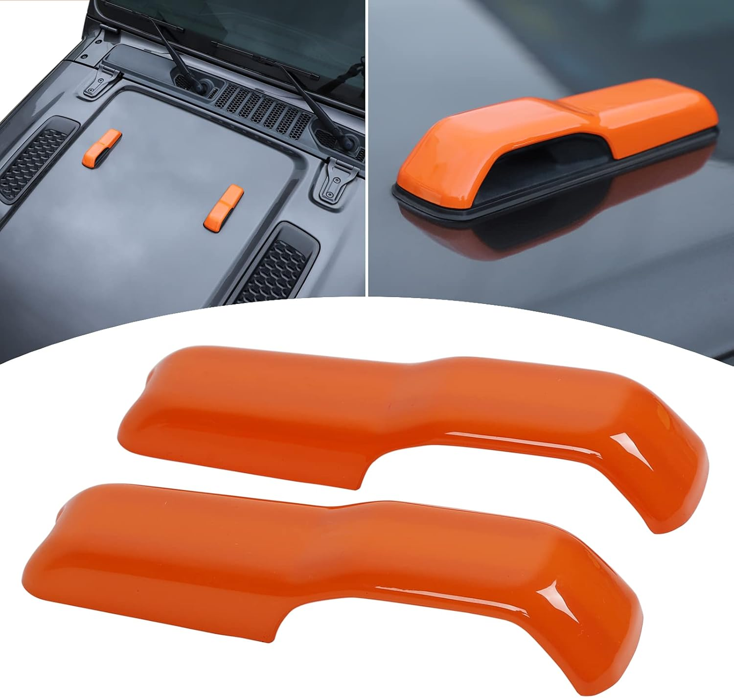 Voodonala Hood Hinge Cover Trim Exterior Accessories Decoration for 2018-2025 Jeep Wrangler JL JLU Sports Sahara Freedom Rubicon Unlimited Gladiator JT 2-Door & 4-Door 2PCS Red