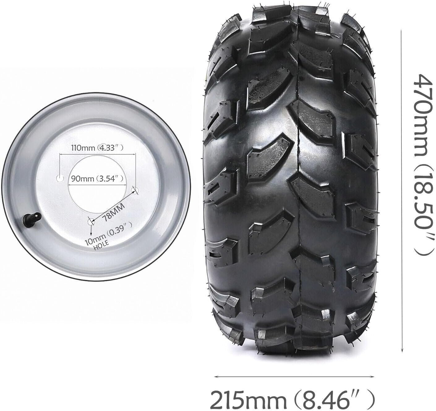 TDR 8" 18X9.50-8 REAR TYRE on RIM WHEEL 150CC ATV QUAD Bike BUGGY RIDEON MOWER 4PLY image number 1