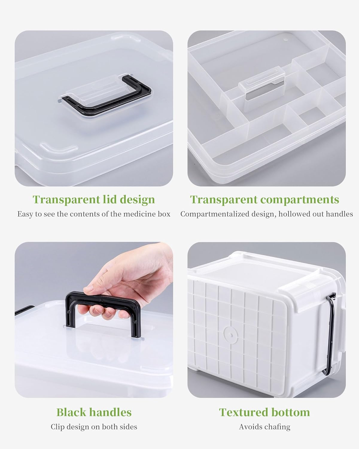 TRMFUSA Medicine Chest with Handle First Aid Kit II - 34.5 * 23 * 19 Cm image number 3