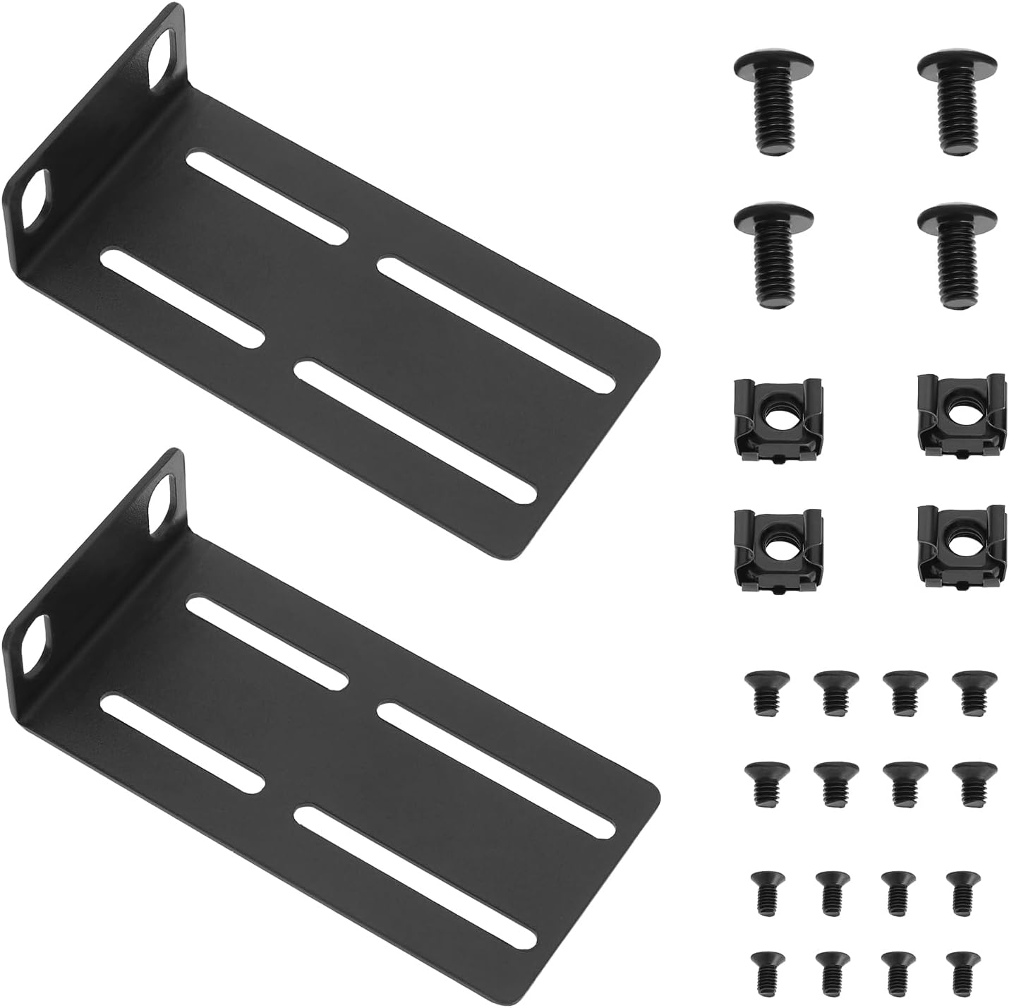 Be in Your Mind 2PCS 88Mm Rack Ears Mount Adjustable Hole Distance 29-40Mm for 19 Inch Switches Compatible with HP Switches with Screw image number 4