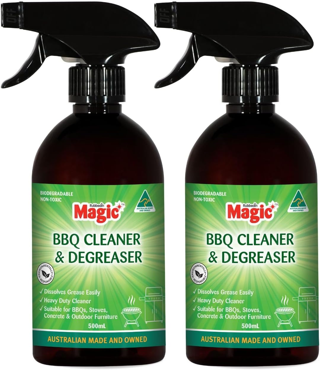 2 X Magic BBQ Cleaner & Degreaser, Food Safe, Non-Caustic & Biodegradable BBQ Cleaner 500Ml image number 1