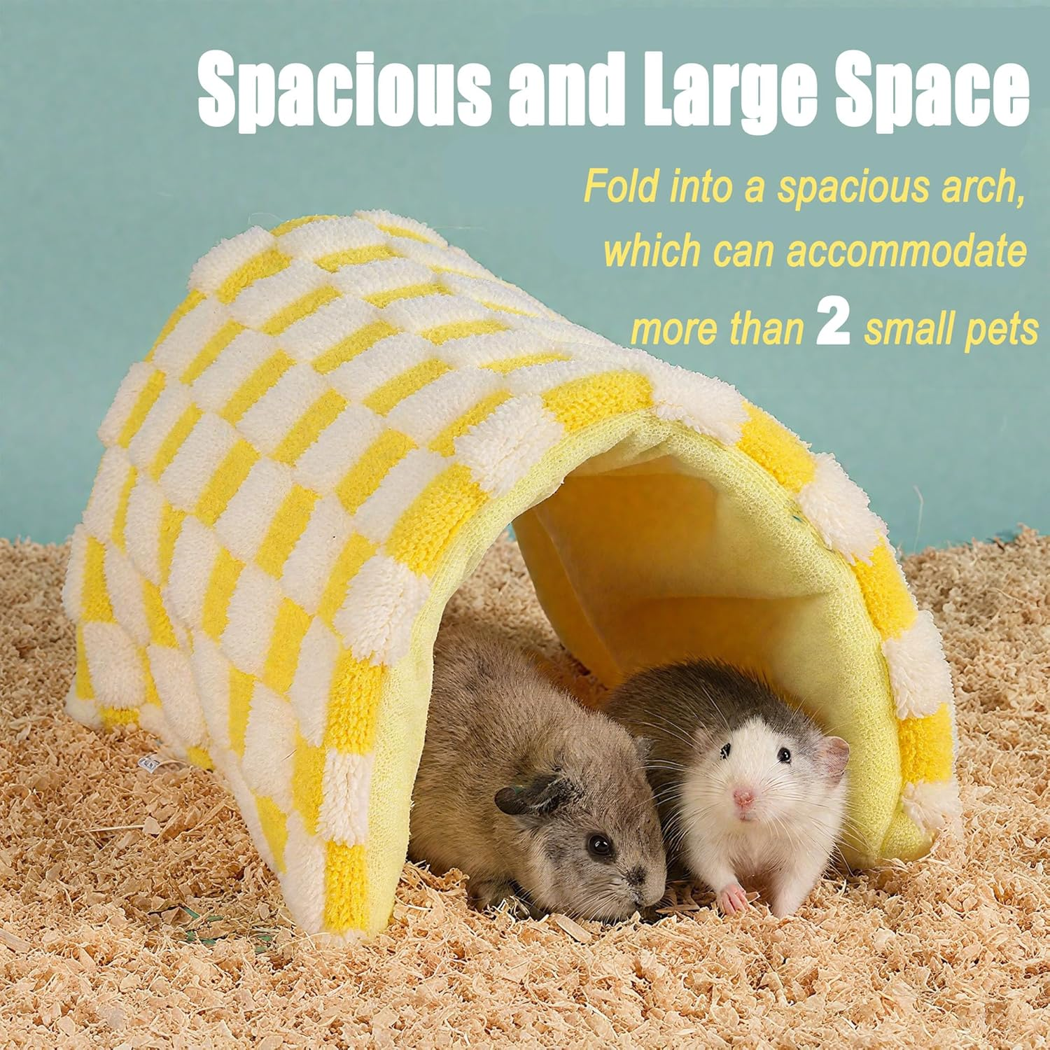 LONGHAO Washable Guinea Pig Cave Hideout, Guinea Pig Bed, Accessories for Small Pets, Chinchillas, Hamsters, Hedgehogs, Ferrets, Rats (Yellow, 40 X 30 Cm) image number 6