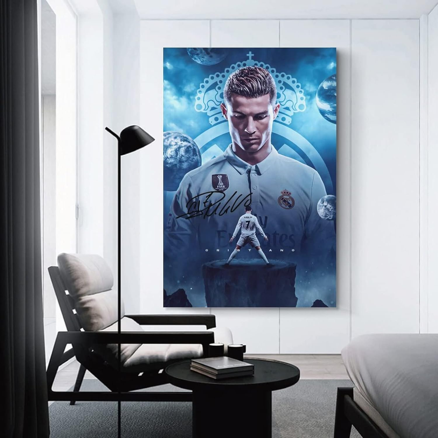 Cristiano Ronaldo Poster 3 Wall Art Canvas Print Poster Home Bathroom Bedroom Office Living Room Decor Canvas Poster Unframe: 16X24Inch(40X60Cm) image number 5