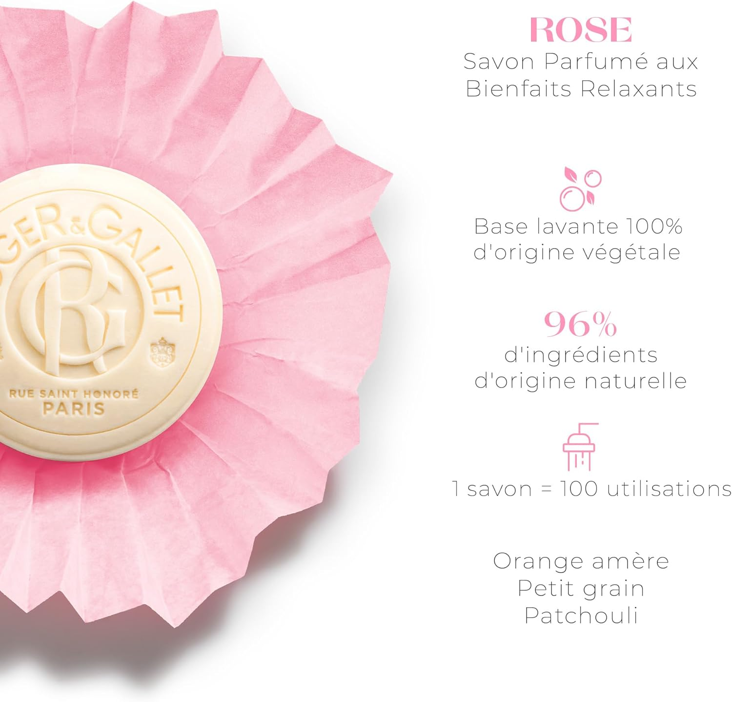 Roger & Gallet Rose Wellbeing Soap 100G/3.5Oz image number 3