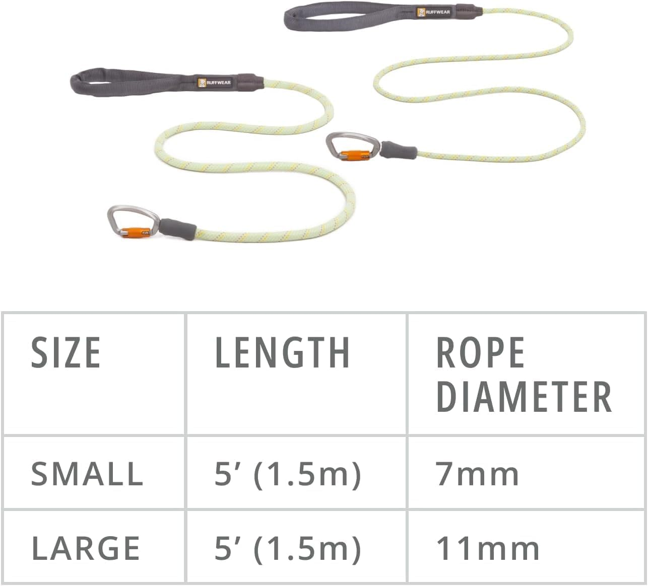 Ruffwear, Knot‑A‑Leash, Climbing‑Inspired Rope Leash, 5 Ft Reflective Rope, Secure Auto‑Locking Swivel Carabiner, Tubular Handle, Accessory Loop for Pick‑Up Bags, Moss Green, Large image number 4