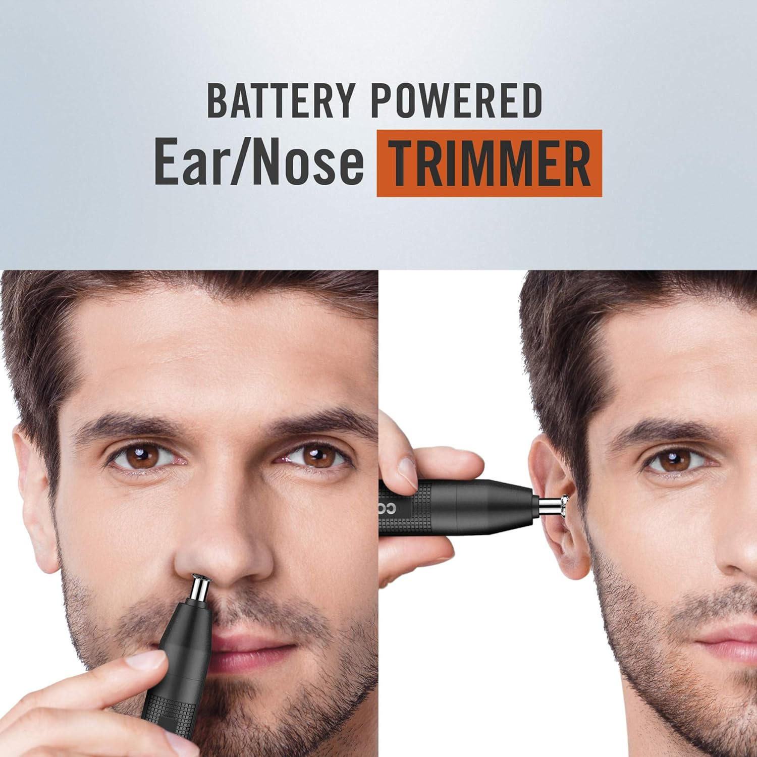 Conairman Nose Hair Trimmer for Men, for Nose, Ear, and Eyebrows, Patent 360 Bevel Blade for No Pull, No Snag Trimming Experience, Cordless Trimmer 2 Piece Set with Detail and Shaver Attachments image number 3