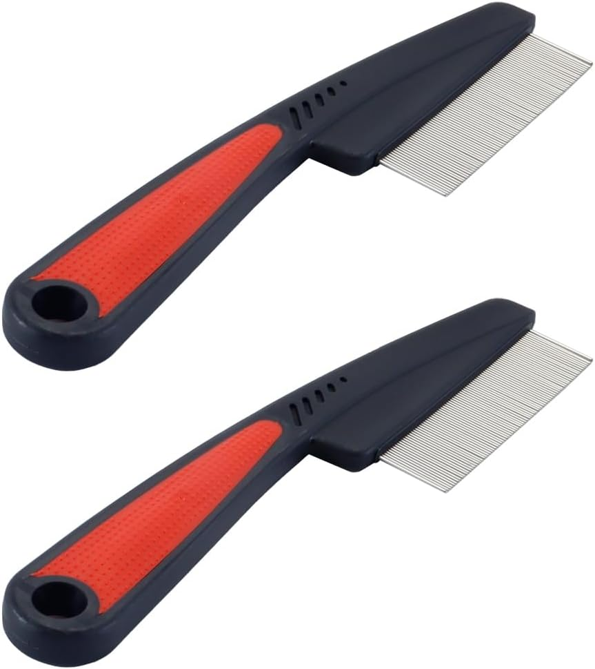 Orivin 2 Pieces Multifunctional Stainless Steel Hair Combs with Fine Teeth - Dandruff Removal Dog Face Brush Grooming Tool for Women Men